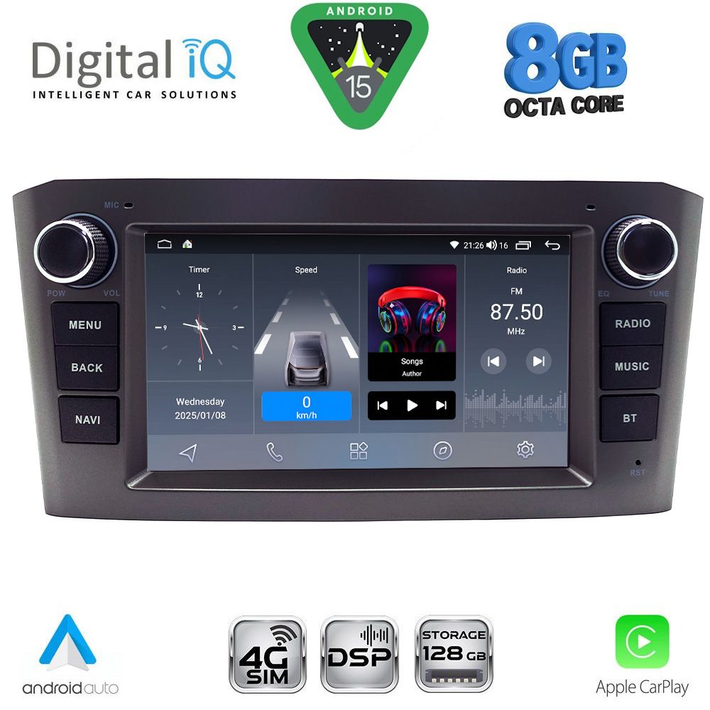 DIGITAL IQ BLM 725BL_CPA (7" DECK) MULTIMEDIA OEM for TOYOTA AVENSIS (T25) mod. 2003-2009 (BLACK) DIGITAL IQ BLM 725BL_CPA (7" DECK) MULTIMEDIA OEM for TOYOTA AVENSIS (T25) mod. 2003-2009 (BLACK)