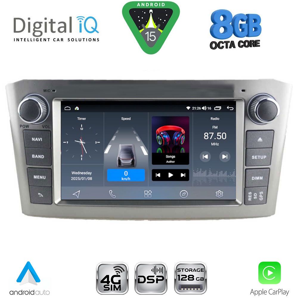 DIGITAL IQ BLM 725SL_CPA (7" DECK) MULTIMEDIA OEM for TOYOTA AVENSIS (T25) mod. 2003-2009 (SILVER) DIGITAL IQ BLM 725SL_CPA (7" DECK) MULTIMEDIA OEM for TOYOTA AVENSIS (T25) mod. 2003-2009 (SILVER)