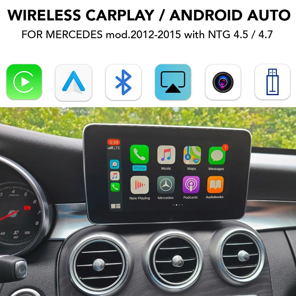 DIGITAL IQ BZ 684F CPAA (WIRELESS CARPLAY / ANDROID AUTO BOX for MERCEDES mod. 2012-2015 with NTG 4.5/4.7 - 2 CAMERAS) DIGITAL IQ BZ 684F CPAA (WIRELESS CARPLAY / ANDROID AUTO BOX for MERCEDES mod. 2012-2015 with NTG 4.5/4.7 - 2 CAMERAS)