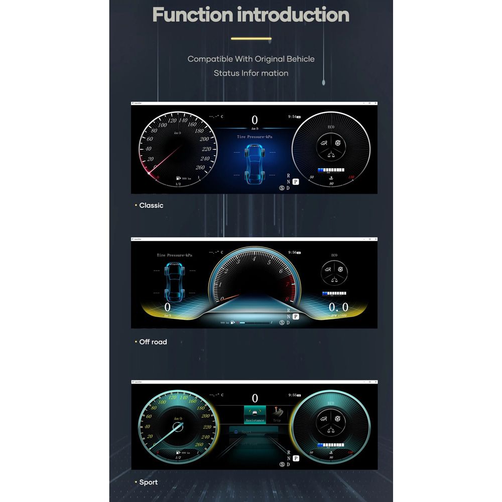 DIGITAL IQ DDD 984_DC (12.3in) DIGITAL INSTRUMENT CLUSTER for MERCEDES C CLASS (W204) mod. 2008-2011 DIGITAL IQ DDD 984_DC (12.3in) DIGITAL INSTRUMENT CLUSTER for MERCEDES C CLASS (W204) mod. 2008-2011