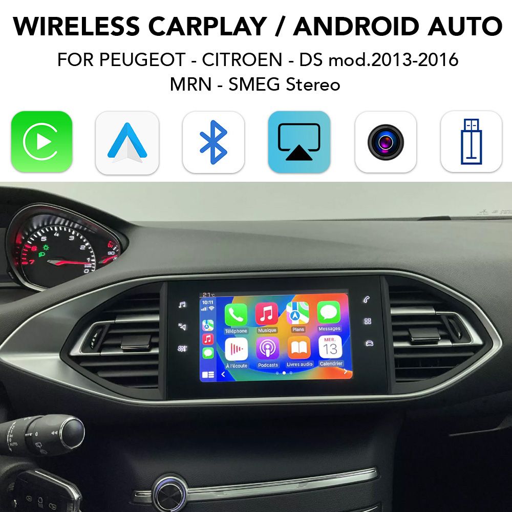 DIGITAL IQ PG 016W CPA (WIRELESS CARPLAY / ANDROID AUTO BOX with 2 CAMERA IN for PEUGEOT - CITROEN - DS mod. 2013-2017) DIGITAL IQ PG 016W CPA (WIRELESS CARPLAY / ANDROID AUTO BOX with 2 CAMERA IN for PEUGEOT - CITROEN - DS mod. 2013-2017)