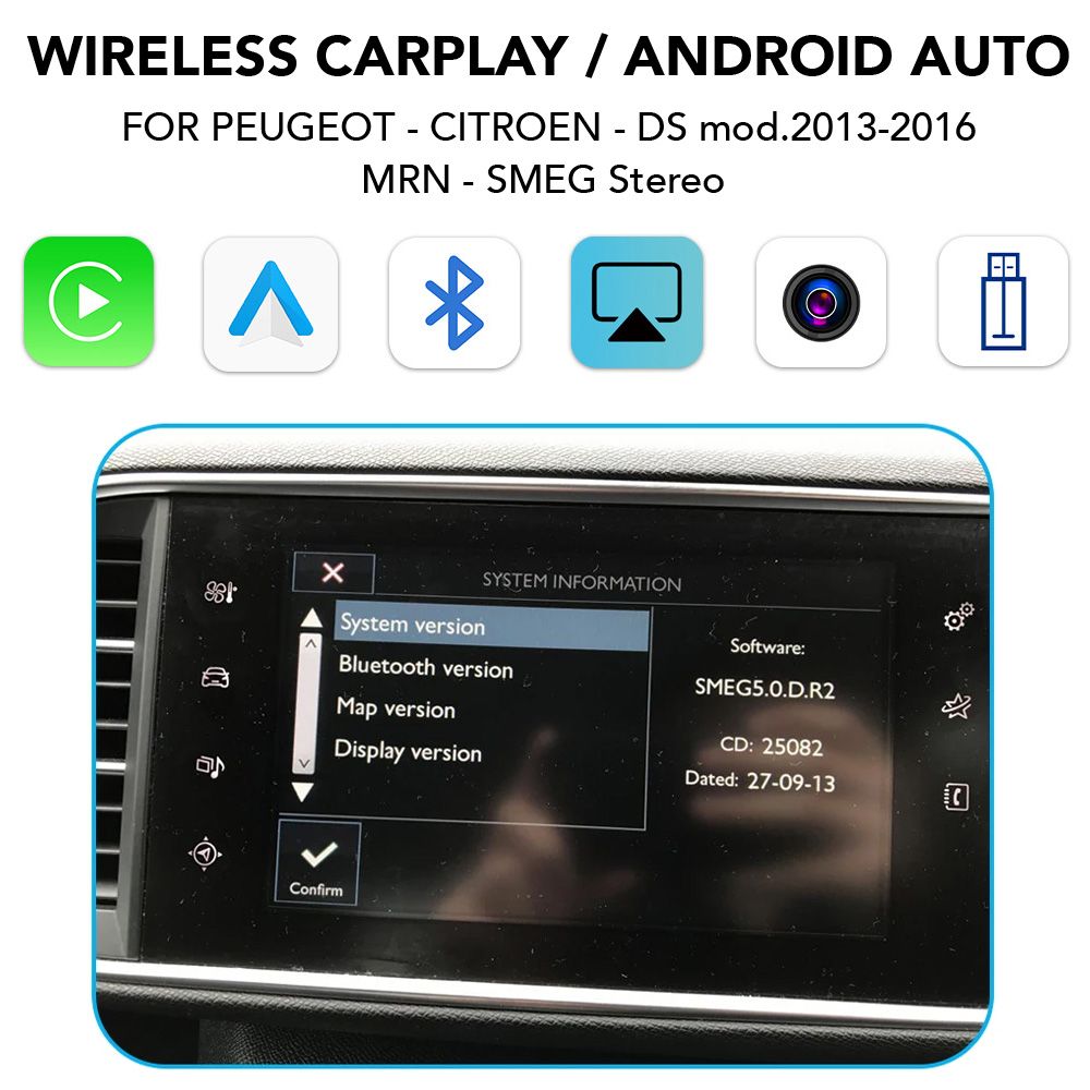 DIGITAL IQ PG 016W CPA (WIRELESS CARPLAY / ANDROID AUTO BOX with 2 CAMERA IN for PEUGEOT - CITROEN - DS mod. 2013-2017) DIGITAL IQ PG 016W CPA (WIRELESS CARPLAY / ANDROID AUTO BOX with 2 CAMERA IN for PEUGEOT - CITROEN - DS mod. 2013-2017)