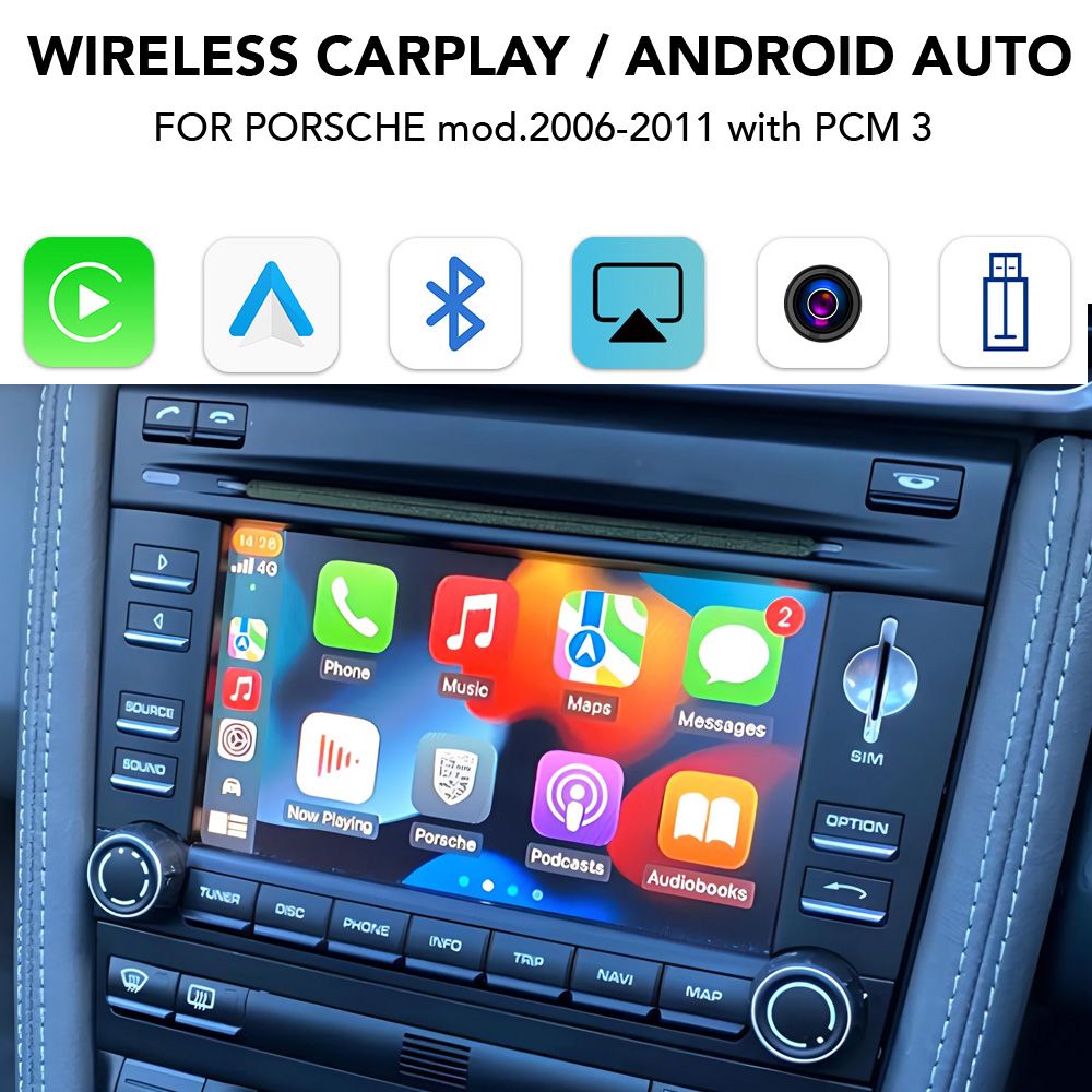 DIGITAL IQ PR 261 CPA (WIRELESS CARPLAY / ANDROID AUTO BOX with 2 CAMERA IN for PORSCHE mod. 2006-2011 with PCM 3 - 6.5'' Screen) DIGITAL IQ PR 261 CPA (WIRELESS CARPLAY / ANDROID AUTO BOX with 2 CAMERA IN for PORSCHE mod. 2006-2011 with PCM 3 - 6.5'' Screen)