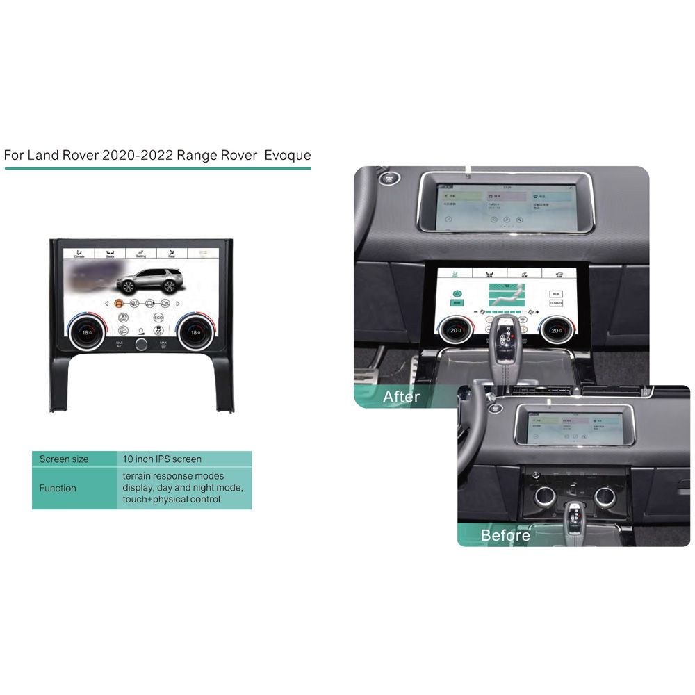 DIGITAL IQ FZ 2026_CL (TOUCHSCREEN CLIMATE CONTROL PANEL 10" for RANGE ROVER EVOQUE mod. 2020-2022) DIGITAL IQ FZ 2026_CL (TOUCHSCREEN CLIMATE CONTROL PANEL 10" for RANGE ROVER EVOQUE mod. 2020-2022)