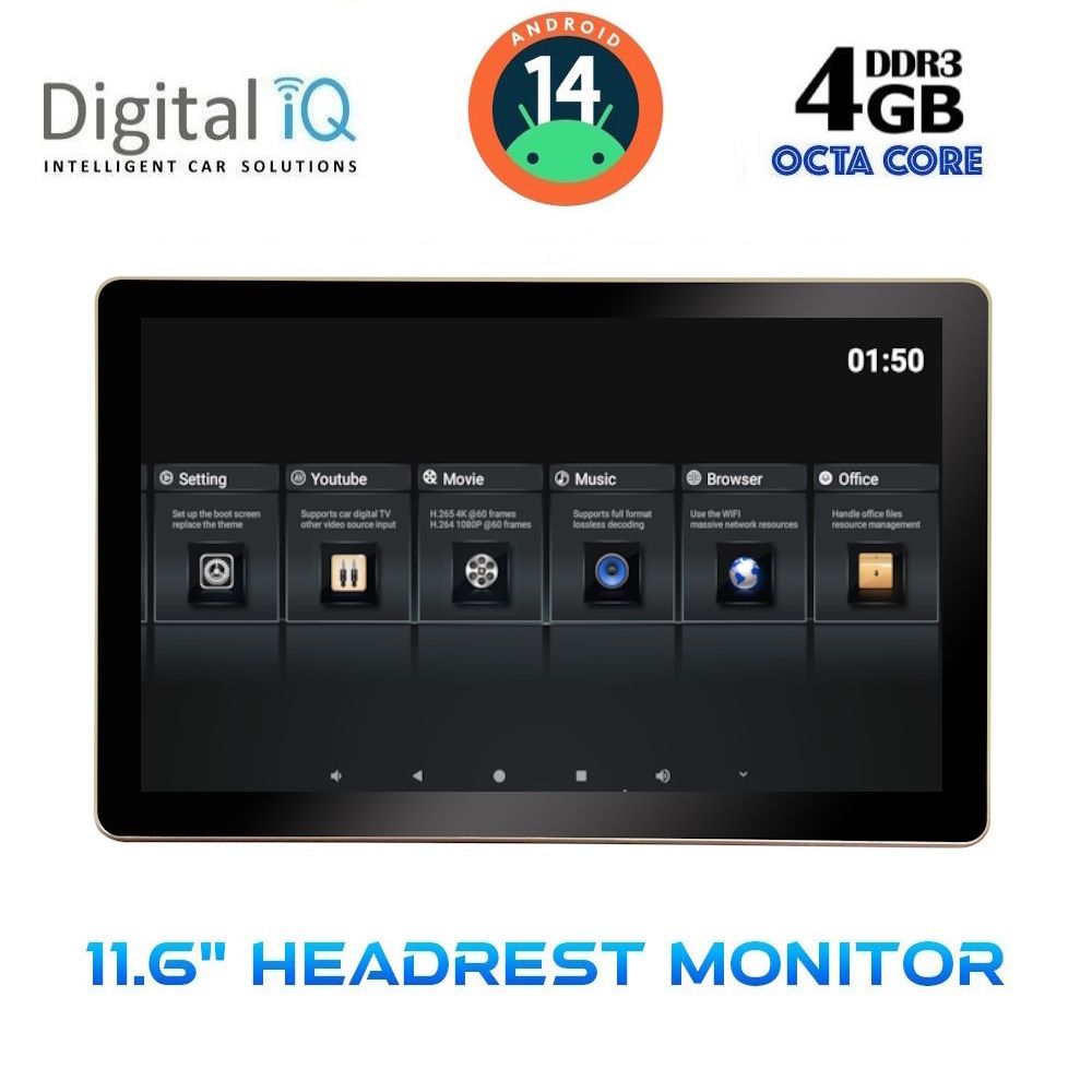 DIGITAL IQ CV6010_HR (11.6” HEADREST MONITOR) DIGITAL IQ CV6010_HR (11.6” HEADREST MONITOR)