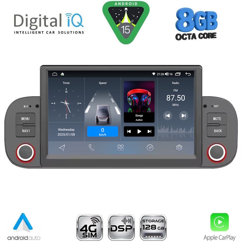 DIGITAL IQ BLM 722_CPA (7" DECK) MULTIMEDIA SYSTEM for FIAT PANDA mod. 2012-2021 DIGITAL IQ BLM 722_CPA (7" DECK) MULTIMEDIA SYSTEM for FIAT PANDA mod. 2012-2021