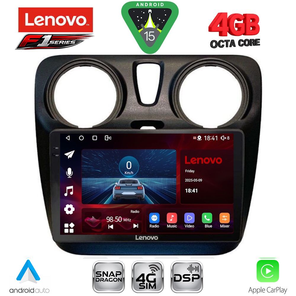 LENOVO SSQ 9112_CPA (9inc) MULTIMEDIA TABLET for DACIA DOKKER 2012-2022 LENOVO SSQ 9112_CPA (9inc) MULTIMEDIA TABLET for DACIA DOKKER 2012-2022