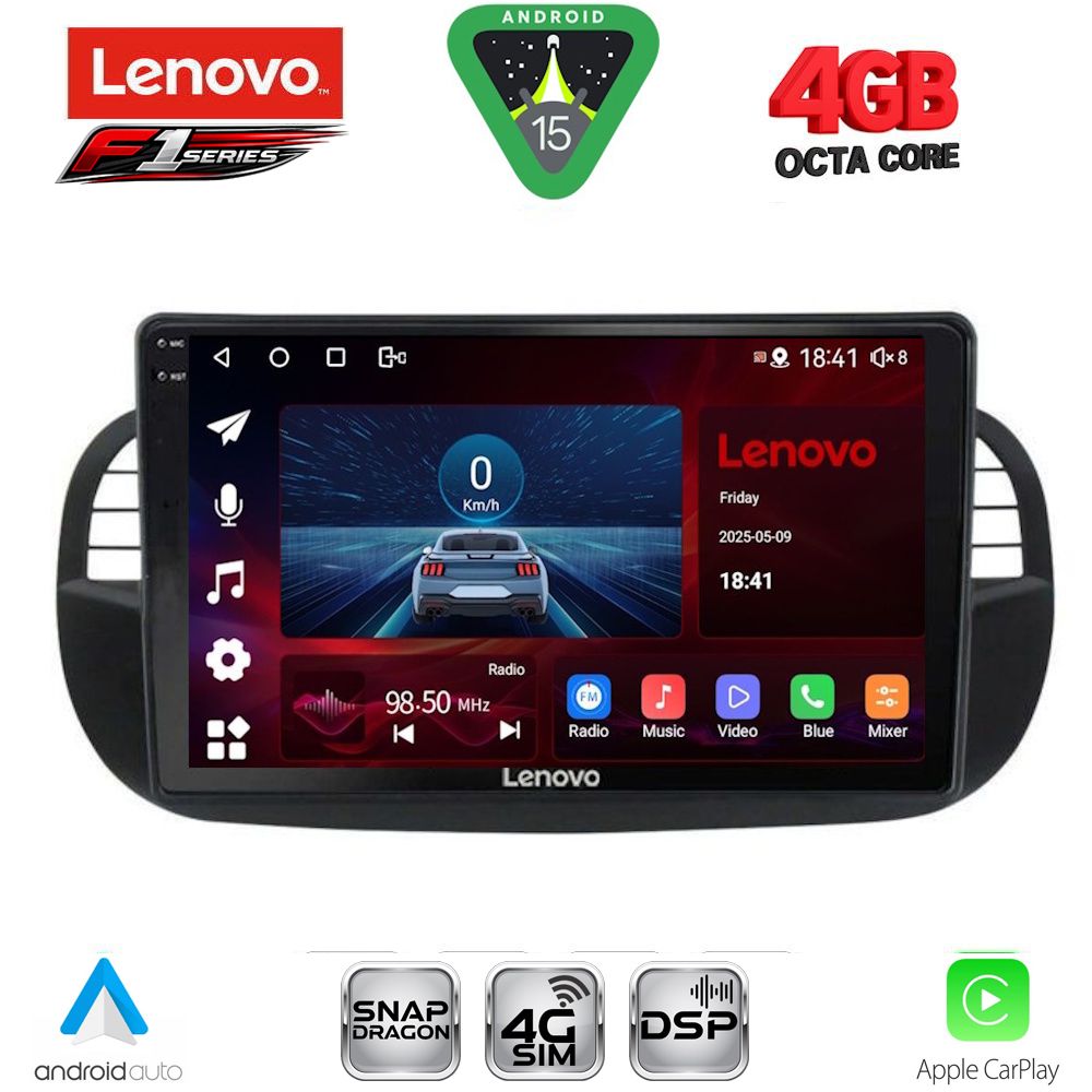 LENOVO SSQ 9130BL_CPA (9inc) MULTIMEDIA TABLET for FIAT 500 mod. 2007-2015 (BLACK) LENOVO SSQ 9130BL_CPA (9inc) MULTIMEDIA TABLET for FIAT 500 mod. 2007-2015 (BLACK)