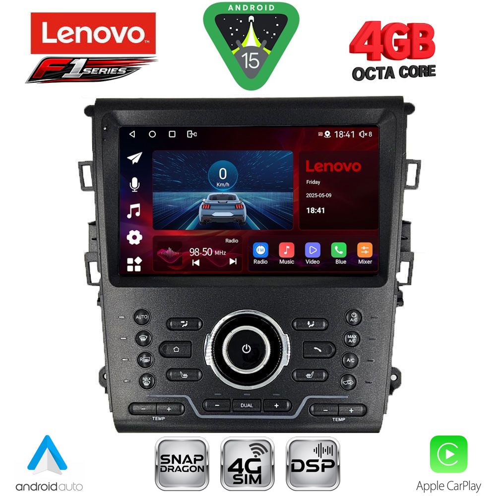 LENOVO SSQ 9164_CPA CLIMA (9inc) MULTIMEDIA TABLET for FORD MONDEO mod. 2014-2023 LENOVO SSQ 9164_CPA CLIMA (9inc) MULTIMEDIA TABLET for FORD MONDEO mod. 2014-2023