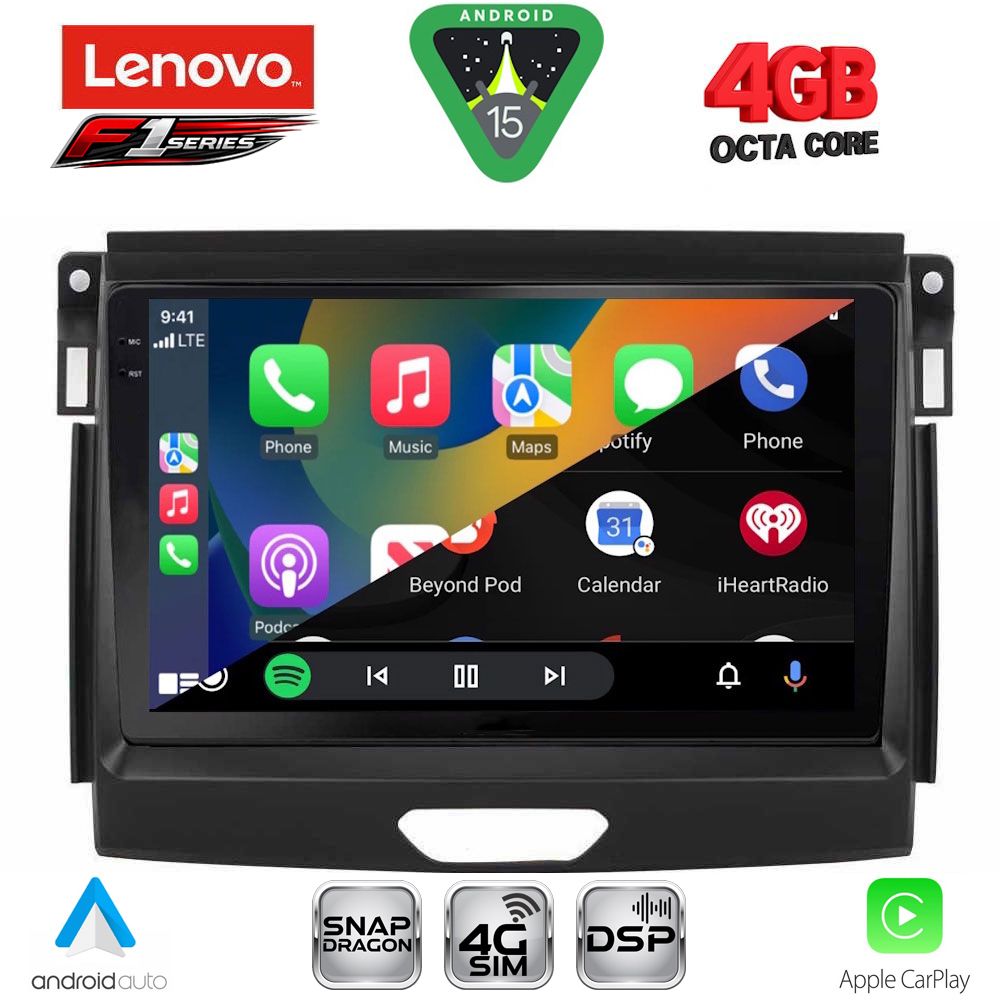 LENOVO SSQ 9173_CPA (9inc) MULTIMEDIA TABLET for FORD RANGER mod. 2018-2023 LENOVO SSQ 9173_CPA (9inc) MULTIMEDIA TABLET for FORD RANGER mod. 2018-2023