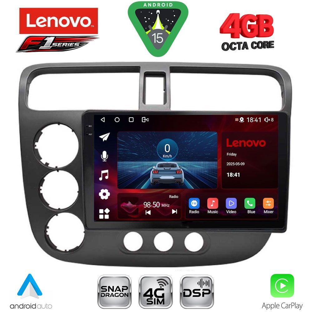 LENOVO SSQ 9187_CPA (9inc) MULTIMEDIA TABLET for HONDA CIVIC 4D mod. 2001-2006 LENOVO SSQ 9187_CPA (9inc) MULTIMEDIA TABLET for HONDA CIVIC 4D mod. 2001-2006