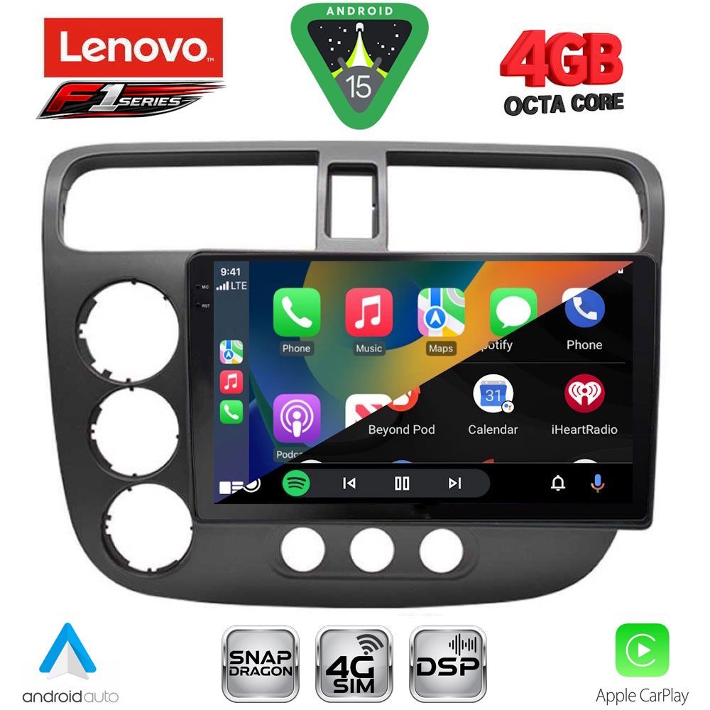 LENOVO SSQ 9187_CPA (9inc) MULTIMEDIA TABLET for HONDA CIVIC 4D mod. 2001-2006 LENOVO SSQ 9187_CPA (9inc) MULTIMEDIA TABLET for HONDA CIVIC 4D mod. 2001-2006