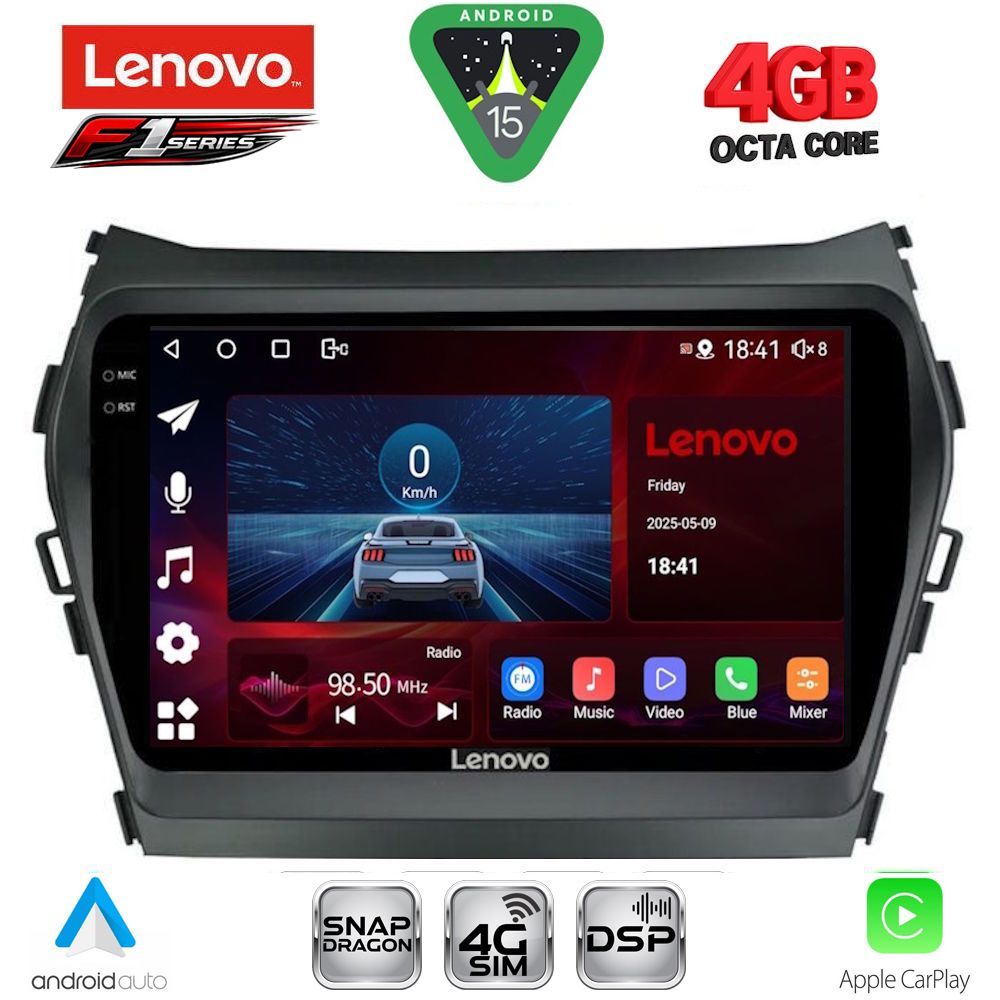 LENOVO SSQ 9238_CPA (9inc) MULTIMEDIA TABLET for HYUNDAI IX45 - SANTA FE mod. 2013-2017 LENOVO SSQ 9238_CPA (9inc) MULTIMEDIA TABLET for HYUNDAI IX45 - SANTA FE mod. 2013-2017