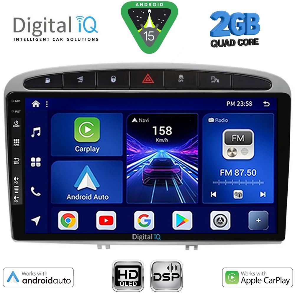 DIGITAL IQ BXC 3513SL_CPAA (9inc) MULTIMEDIA TABLET for PEUGEOT 308 mod.2007-2012 - RCZ mod.2009-2015 (SILVER) DIGITAL IQ BXC 3513SL_CPAA (9inc) MULTIMEDIA TABLET for PEUGEOT 308 mod.2007-2012 - RCZ mod.2009-2015 (SILVER)