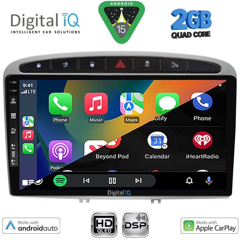 DIGITAL IQ BXC 3513SL_CPAA (9inc) MULTIMEDIA TABLET for PEUGEOT 308 mod.2007-2012 - RCZ mod.2009-2015 (SILVER) DIGITAL IQ BXC 3513SL_CPAA (9inc) MULTIMEDIA TABLET for PEUGEOT 308 mod.2007-2012 - RCZ mod.2009-2015 (SILVER)