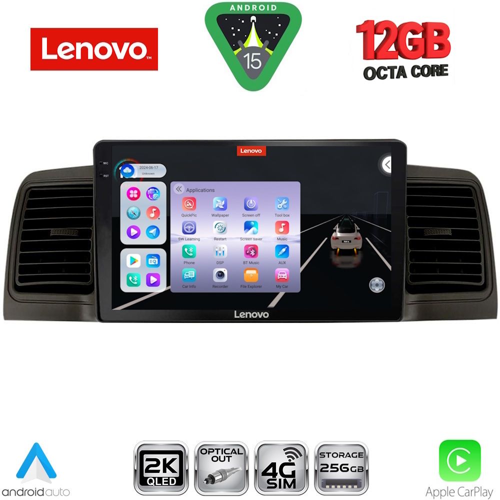 LENOVO SSZ 12712BL_CPA (9inc) MULTIMEDIA TABLET for TOYOTA COROLLA mod. 2001-2006 (BLACK) LENOVO SSZ 12712BL_CPA (9inc) MULTIMEDIA TABLET for TOYOTA COROLLA mod. 2001-2006 (BLACK)
