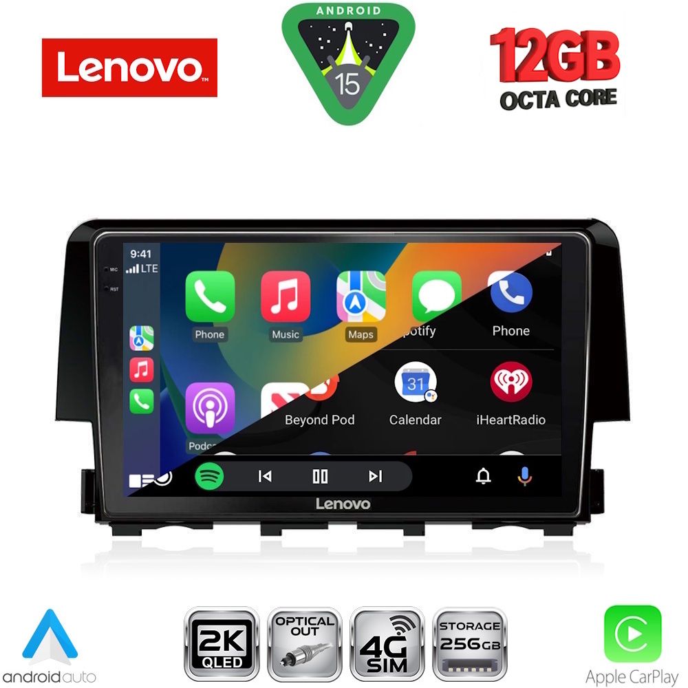 LENOVO SSZ 12191_CPA (9inc) MULTIMEDIA TABLET for HONDA CIVIC mod. 2016-2021 LENOVO SSZ 12191_CPA (9inc) MULTIMEDIA TABLET for HONDA CIVIC mod. 2016-2021