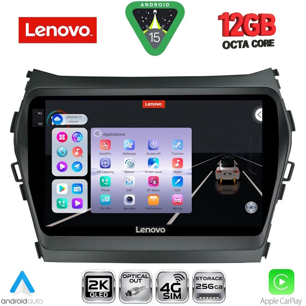 LENOVO SSZ 12238_CPA (9inc) MULTIMEDIA TABLET for HYUNDAI IX45 - SANTA FE mod. 2013-2017 LENOVO SSZ 12238_CPA (9inc) MULTIMEDIA TABLET for HYUNDAI IX45 - SANTA FE mod. 2013-2017