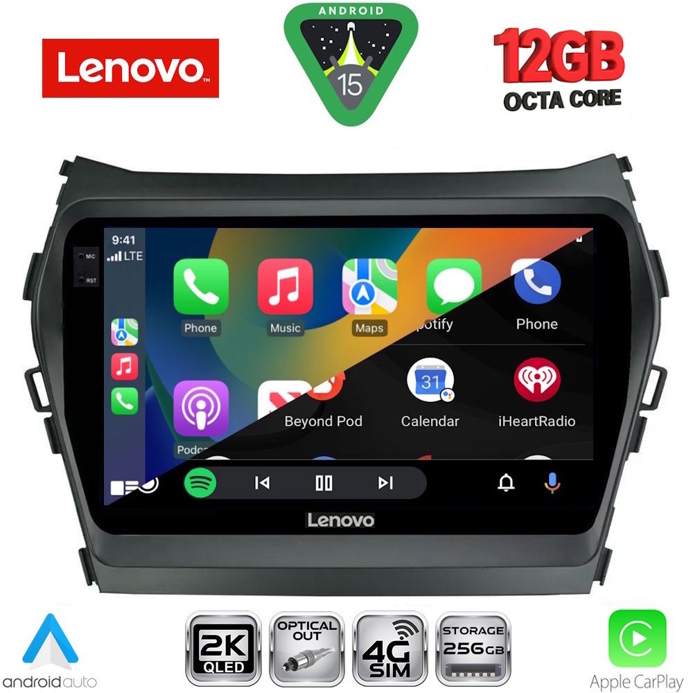 LENOVO SSZ 12238_CPA (9inc) MULTIMEDIA TABLET for HYUNDAI IX45 - SANTA FE mod. 2013-2017 LENOVO SSZ 12238_CPA (9inc) MULTIMEDIA TABLET for HYUNDAI IX45 - SANTA FE mod. 2013-2017