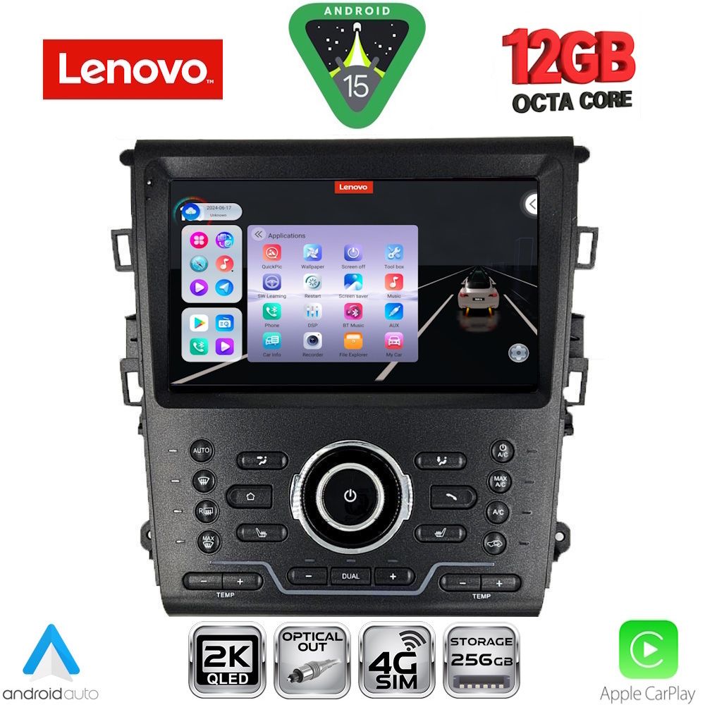 LENOVO SSZ 12164_CPA CLIMA (9inc) MULTIMEDIA TABLET for FORD MONDEO mod. 2014-2023 LENOVO SSZ 12164_CPA CLIMA (9inc) MULTIMEDIA TABLET for FORD MONDEO mod. 2014-2023