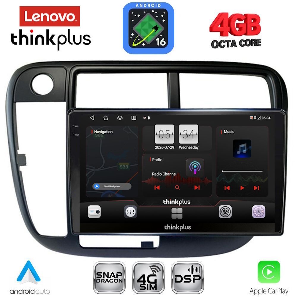 LENOVO LTG 7186_CPA CLIMA (9inc) MULTIMEDIA TABLET for HONDA CIVIC mod. 1995-2001 LENOVO LTG 7186_CPA CLIMA (9inc) MULTIMEDIA TABLET for HONDA CIVIC mod. 1995-2001