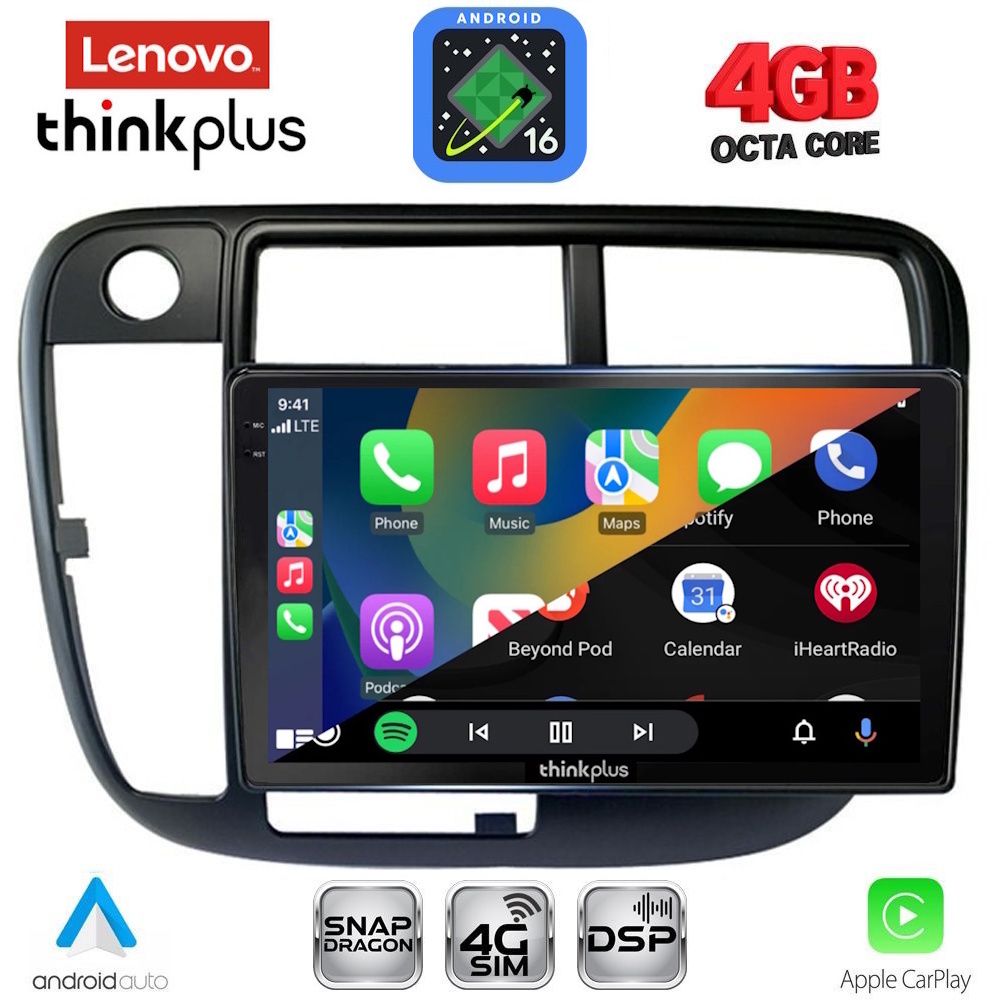 LENOVO LTG 7186_CPA CLIMA (9inc) MULTIMEDIA TABLET for HONDA CIVIC mod. 1995-2001 LENOVO LTG 7186_CPA CLIMA (9inc) MULTIMEDIA TABLET for HONDA CIVIC mod. 1995-2001