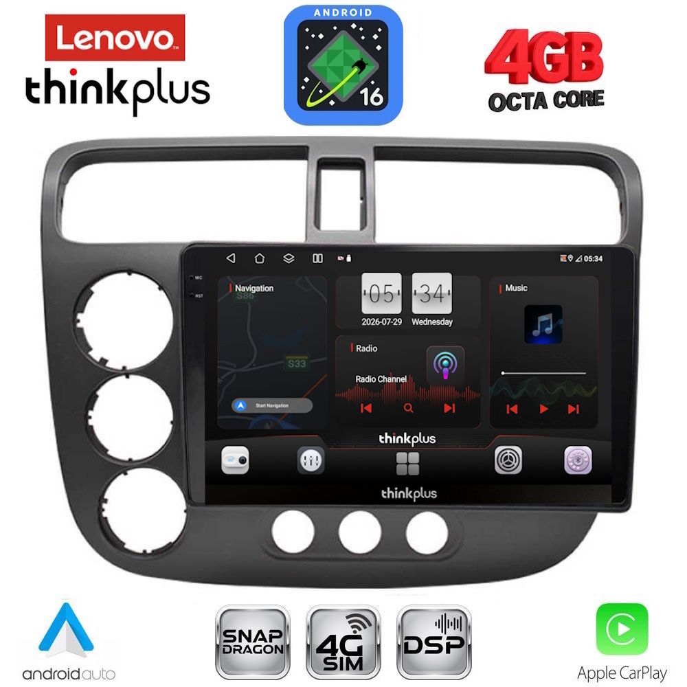 LENOVO LTG 7187_CPA (9inc) MULTIMEDIA TABLET for HONDA CIVIC 4D mod. 2001-2006 LENOVO LTG 7187_CPA (9inc) MULTIMEDIA TABLET for HONDA CIVIC 4D mod. 2001-2006