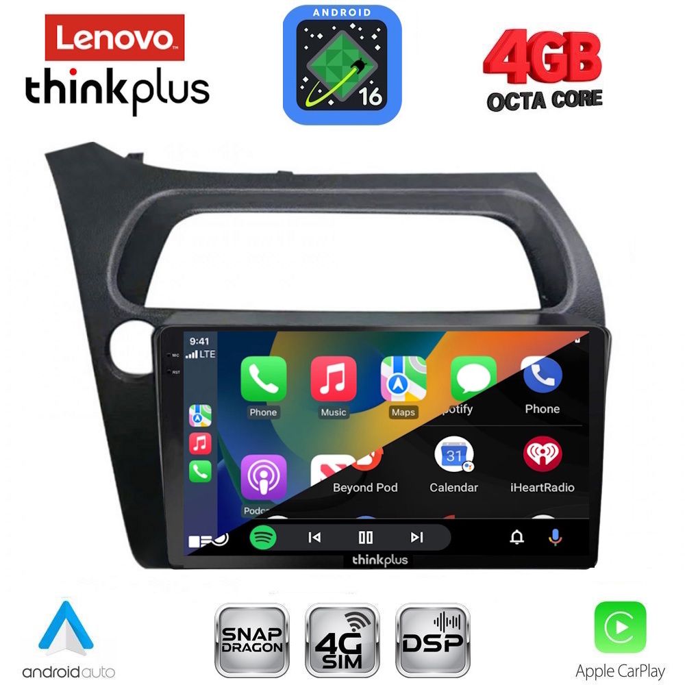 LENOVO LTG 7189_CPA (9inc) MULTIMEDIA TABLET for HONDA CIVIC 3D-5D mod. 2006-2012 LENOVO LTG 7189_CPA (9inc) MULTIMEDIA TABLET for HONDA CIVIC 3D-5D mod. 2006-2012