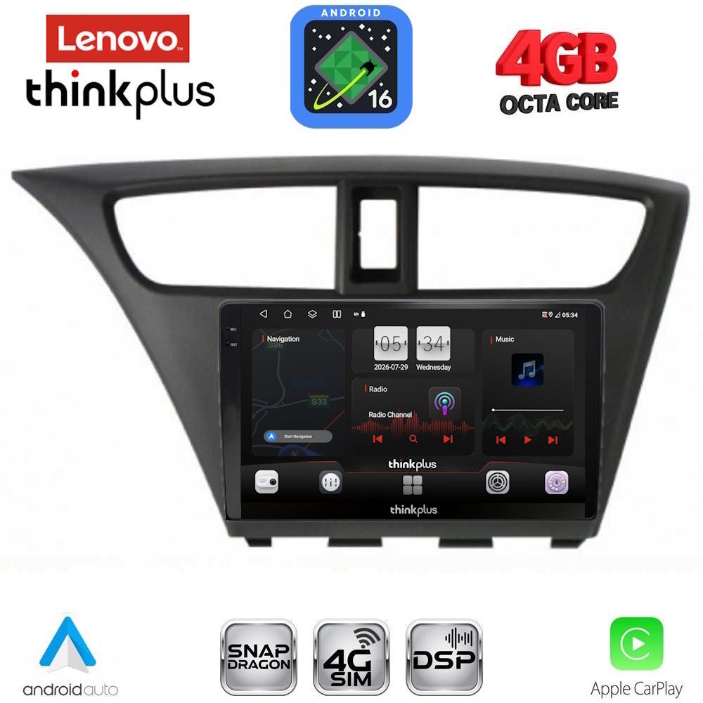 LENOVO LTG 7190_CPA (9inc) MULTIMEDIA TABLET for HONDA CIVIC mod. 2012-2016 LENOVO LTG 7190_CPA (9inc) MULTIMEDIA TABLET for HONDA CIVIC mod. 2012-2016