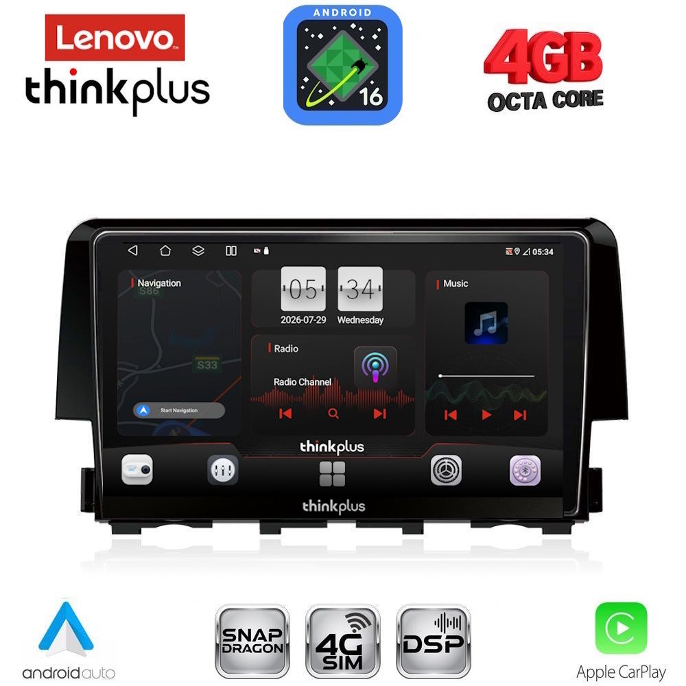 LENOVO LTG 7191_CPA (9inc) MULTIMEDIA TABLET for HONDA CIVIC mod. 2016-2021 LENOVO LTG 7191_CPA (9inc) MULTIMEDIA TABLET for HONDA CIVIC mod. 2016-2021