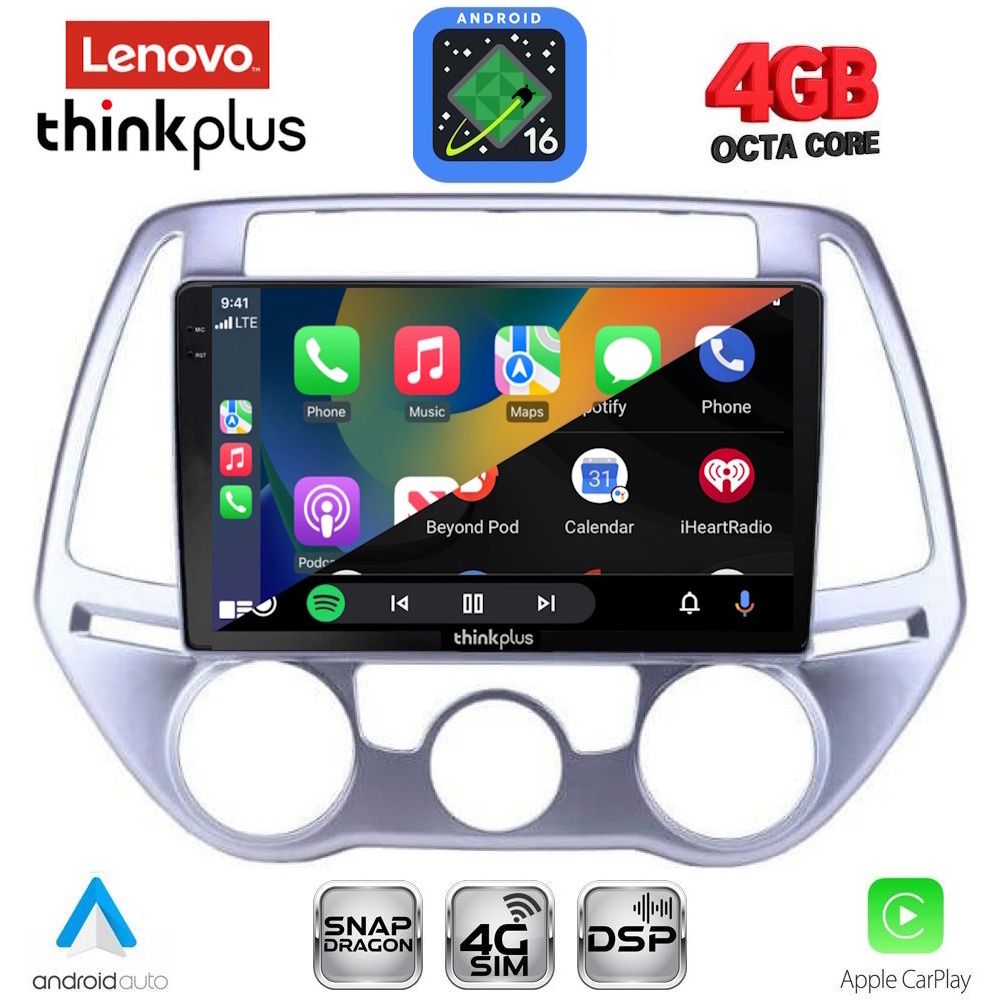 LENOVO LTG 7227_CPA A/C (9inc) MULTIMEDIA TABLET for HYUNDAI i20 mod. 2008-2012 LENOVO LTG 7227_CPA A/C (9inc) MULTIMEDIA TABLET for HYUNDAI i20 mod. 2008-2012
