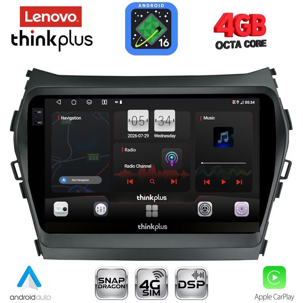 LENOVO LTG 7238_CPA (9inc) MULTIMEDIA TABLET for HYUNDAI IX45 - SANTA FE mod. 2013-2017 LENOVO LTG 7238_CPA (9inc) MULTIMEDIA TABLET for HYUNDAI IX45 - SANTA FE mod. 2013-2017