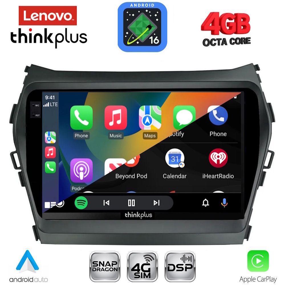 LENOVO LTG 7238_CPA (9inc) MULTIMEDIA TABLET for HYUNDAI IX45 - SANTA FE mod. 2013-2017 LENOVO LTG 7238_CPA (9inc) MULTIMEDIA TABLET for HYUNDAI IX45 - SANTA FE mod. 2013-2017