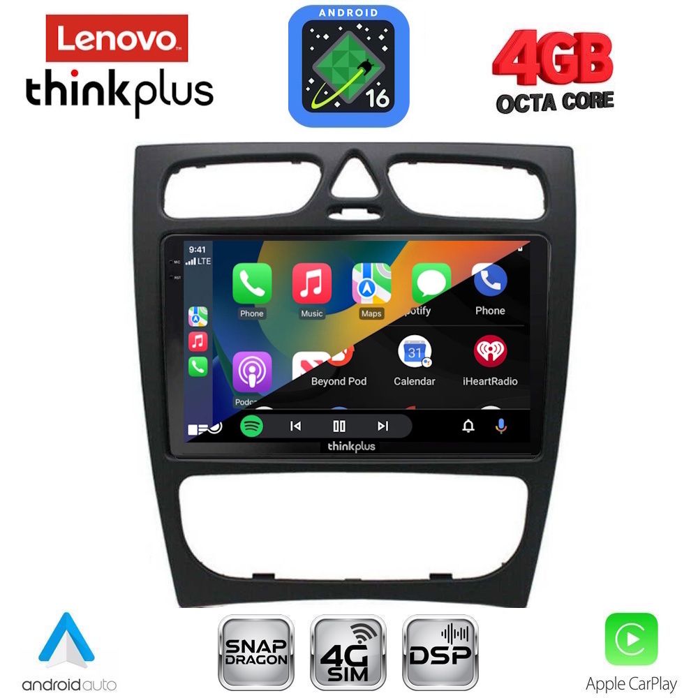 LENOVO LTG 7402_CPA (9inc) MULTIMEDIA TABLET for MERCEDES C (W203) mod. 1999-2004 LENOVO LTG 7402_CPA (9inc) MULTIMEDIA TABLET for MERCEDES C (W203) mod. 1999-2004