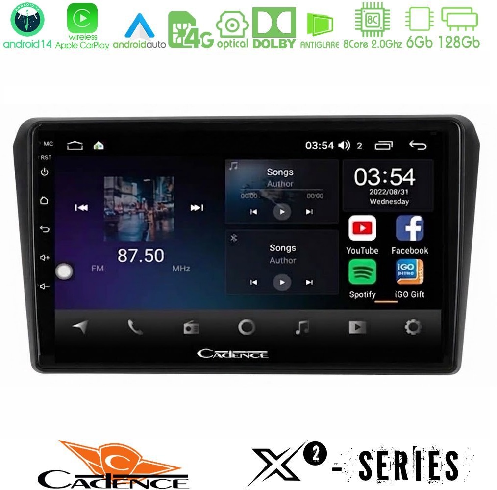 Cadence X2 Series 8Core Android14 6+128GB Toyota Avensis T25 02/2003–2008 Navigation Multimedia Tablet 9 Cadence X2 Series 8Core Android14 6+128GB Toyota Avensis T25 02/2003–2008 Navigation Multimedia Tablet 9