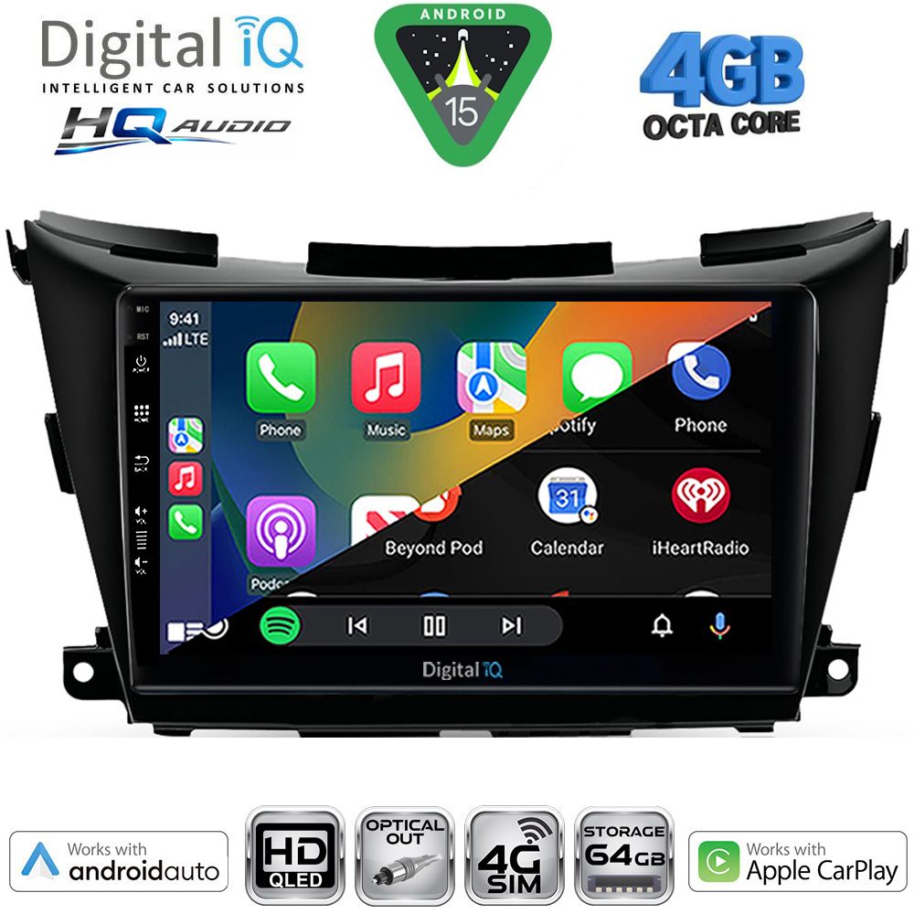 DIGITAL IQ BXK 19462B_CPAA (9inc) MULTIMEDIA TABLET for NISSAN MURANO mod. 2017-2025 DIGITAL IQ BXK 19462B_CPAA (9inc) MULTIMEDIA TABLET for NISSAN MURANO mod. 2017-2025
