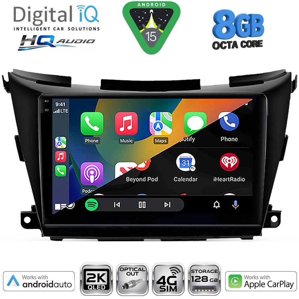 DIGITAL IQ BXK 20462B_CPAA (9inc) MULTIMEDIA TABLET for NISSAN MURANO mod. 2017-2025 DIGITAL IQ BXK 20462B_CPAA (9inc) MULTIMEDIA TABLET for NISSAN MURANO mod. 2017-2025