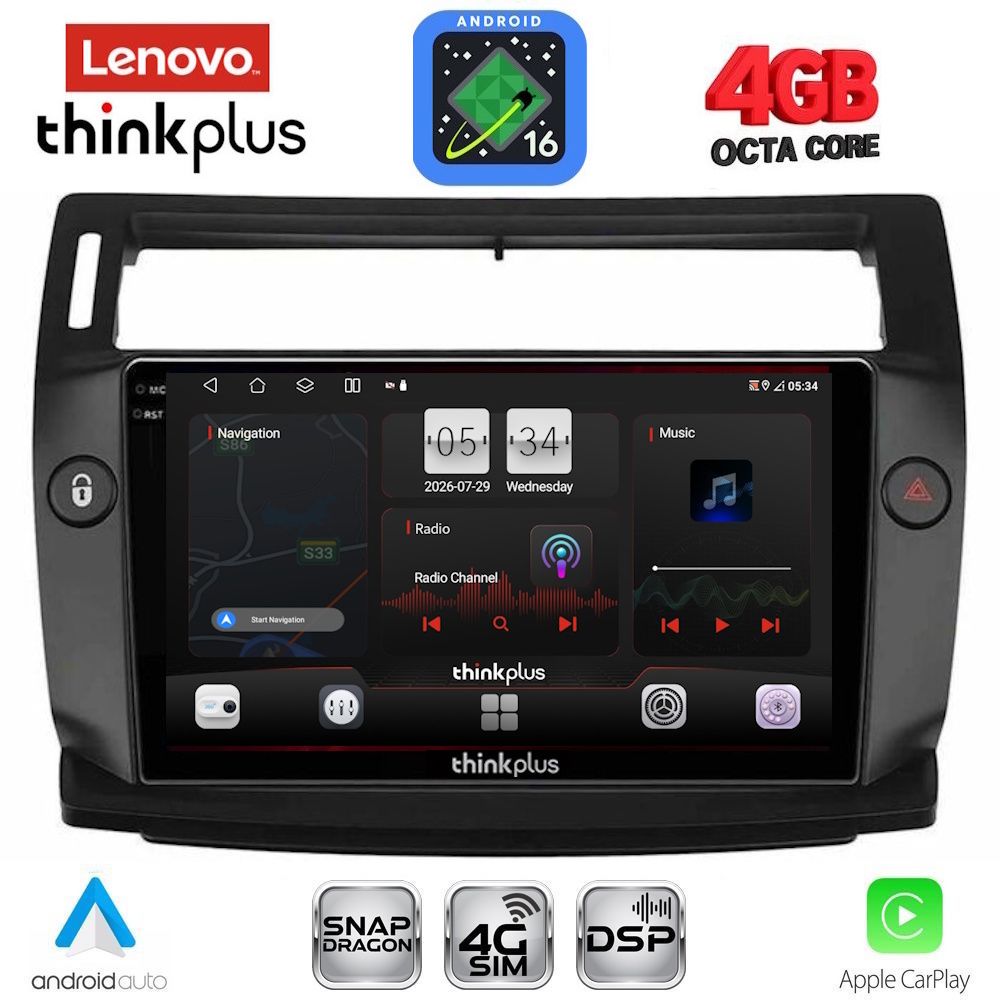 LENOVO LTG 7084BL_CPA (9inc) MULTIMEDIA TABLET for CITROEN C4 mod. 2004-2011 (BLACK) LENOVO LTG 7084BL_CPA (9inc) MULTIMEDIA TABLET for CITROEN C4 mod. 2004-2011 (BLACK)
