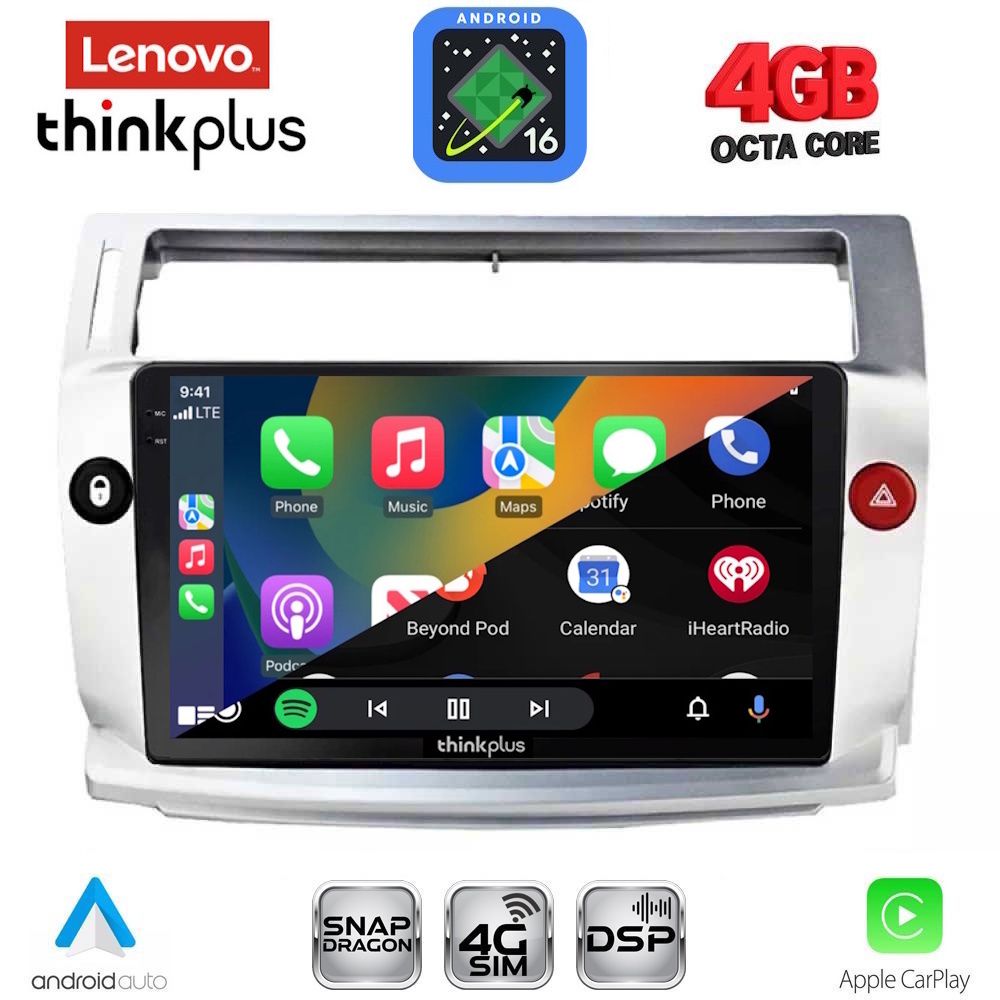 LENOVO LTG 7084SL_CPA (9inc) MULTIMEDIA TABLET for CITROEN C4 mod. 2004-2011 (SILVER) LENOVO LTG 7084SL_CPA (9inc) MULTIMEDIA TABLET for CITROEN C4 mod. 2004-2011 (SILVER)