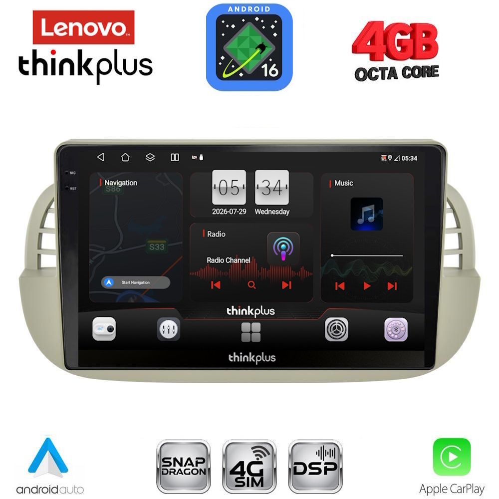 LENOVO LTG 7130BG_CPA (9inc) MULTIMEDIA TABLET for FIAT 500 mod. 2007-2015 (BEIGE) LENOVO LTG 7130BG_CPA (9inc) MULTIMEDIA TABLET for FIAT 500 mod. 2007-2015 (BEIGE)