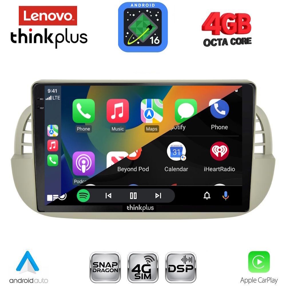 LENOVO LTG 7130BG_CPA (9inc) MULTIMEDIA TABLET for FIAT 500 mod. 2007-2015 (BEIGE) LENOVO LTG 7130BG_CPA (9inc) MULTIMEDIA TABLET for FIAT 500 mod. 2007-2015 (BEIGE)