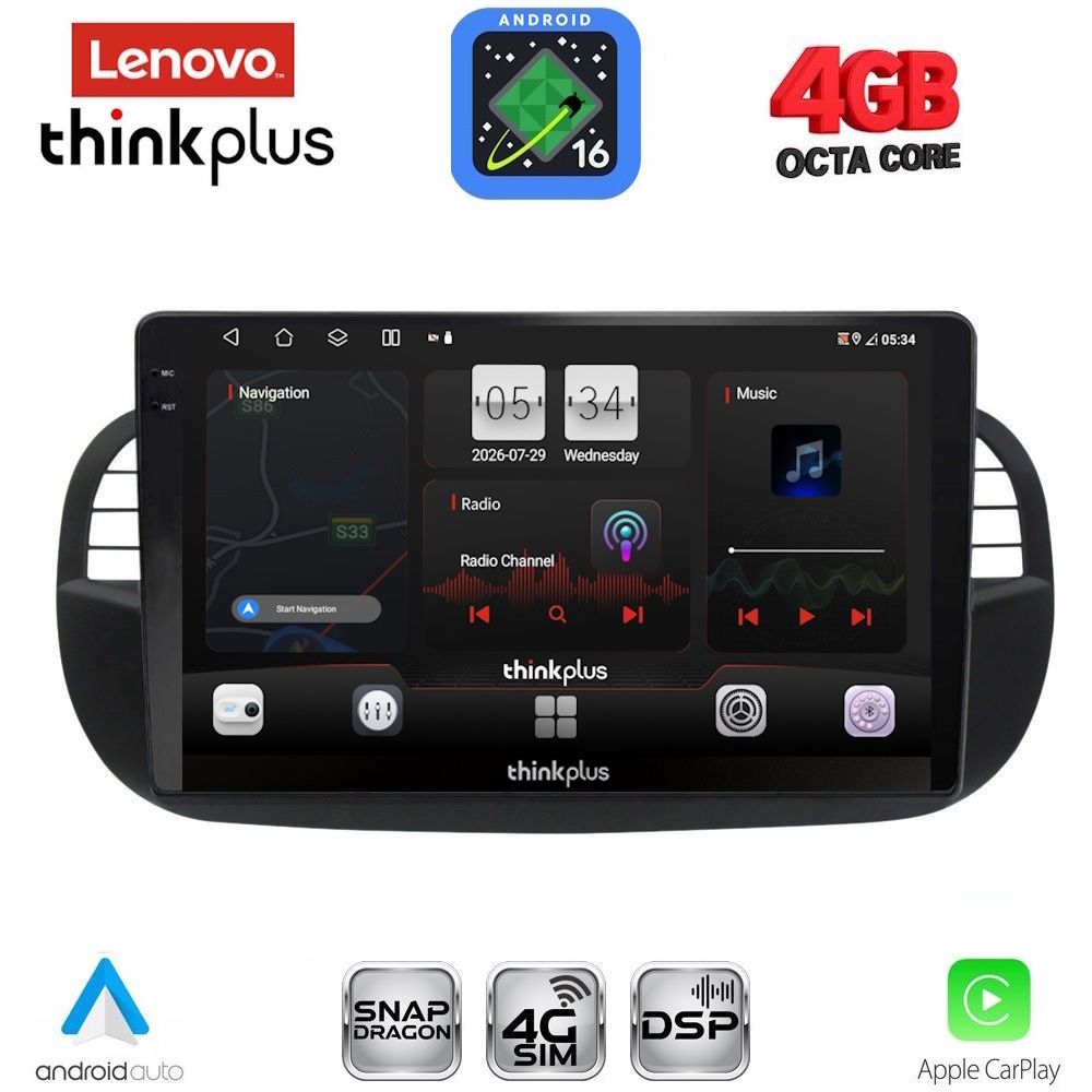 LENOVO LTG 7130BL_CPA (9inc) MULTIMEDIA TABLET for FIAT 500 mod. 2007-2015 (BLACK) LENOVO LTG 7130BL_CPA (9inc) MULTIMEDIA TABLET for FIAT 500 mod. 2007-2015 (BLACK)