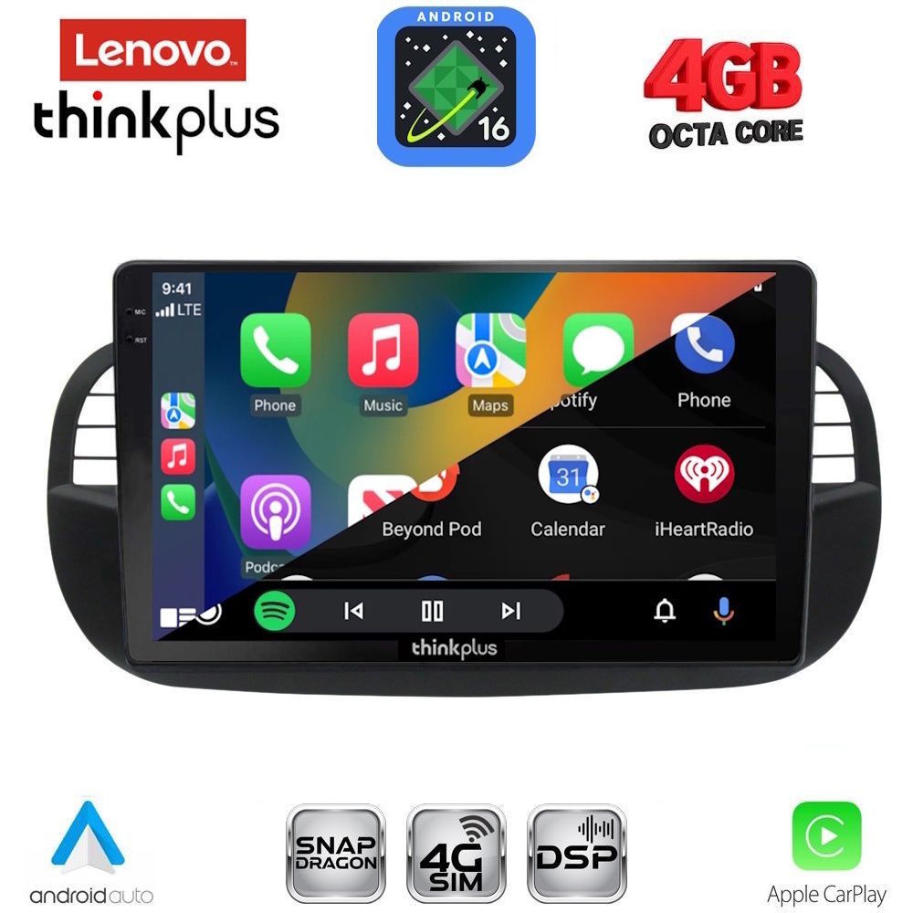 LENOVO LTG 7130BL_CPA (9inc) MULTIMEDIA TABLET for FIAT 500 mod. 2007-2015 (BLACK) LENOVO LTG 7130BL_CPA (9inc) MULTIMEDIA TABLET for FIAT 500 mod. 2007-2015 (BLACK)
