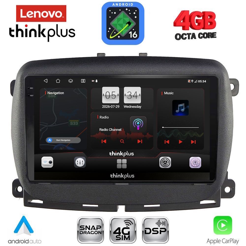 LENOVO LTG 7131_CPA (9inc) MULTIMEDIA TABLET for FIAT 500 mod. 2016-2025 LENOVO LTG 7131_CPA (9inc) MULTIMEDIA TABLET for FIAT 500 mod. 2016-2025