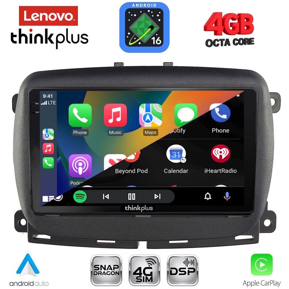 LENOVO LTG 7131_CPA (9inc) MULTIMEDIA TABLET for FIAT 500 mod. 2016-2025 LENOVO LTG 7131_CPA (9inc) MULTIMEDIA TABLET for FIAT 500 mod. 2016-2025
