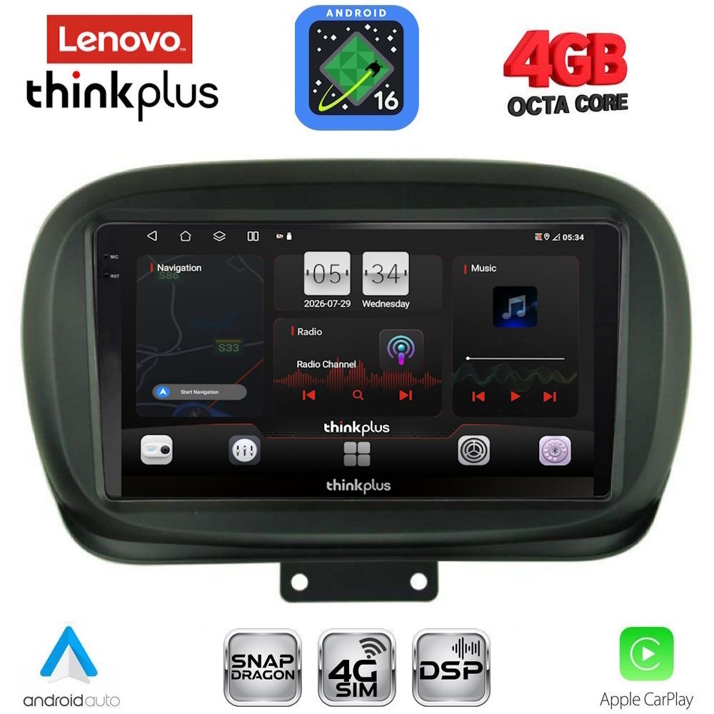 LENOVO LTG 7134_CPA (9inc) MULTIMEDIA TABLET for FIAT 500Χ mod. 2014-2024 LENOVO LTG 7134_CPA (9inc) MULTIMEDIA TABLET for FIAT 500Χ mod. 2014-2024