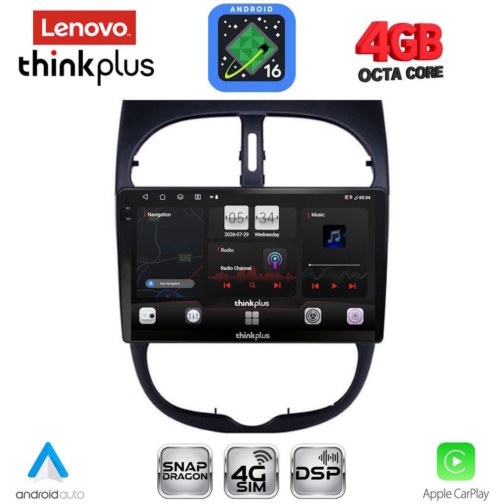 LENOVO LTG 7506_CPA (9inc) MULTIMEDIA TABLET for PEUGEOT 206 mod. 1998-2006 LENOVO LTG 7506_CPA (9inc) MULTIMEDIA TABLET for PEUGEOT 206 mod. 1998-2006