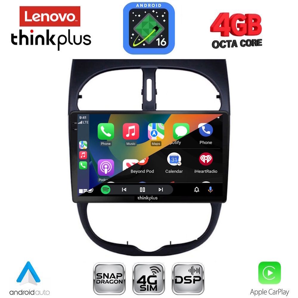 LENOVO LTG 7506_CPA (9inc) MULTIMEDIA TABLET for PEUGEOT 206 mod. 1998-2006 LENOVO LTG 7506_CPA (9inc) MULTIMEDIA TABLET for PEUGEOT 206 mod. 1998-2006