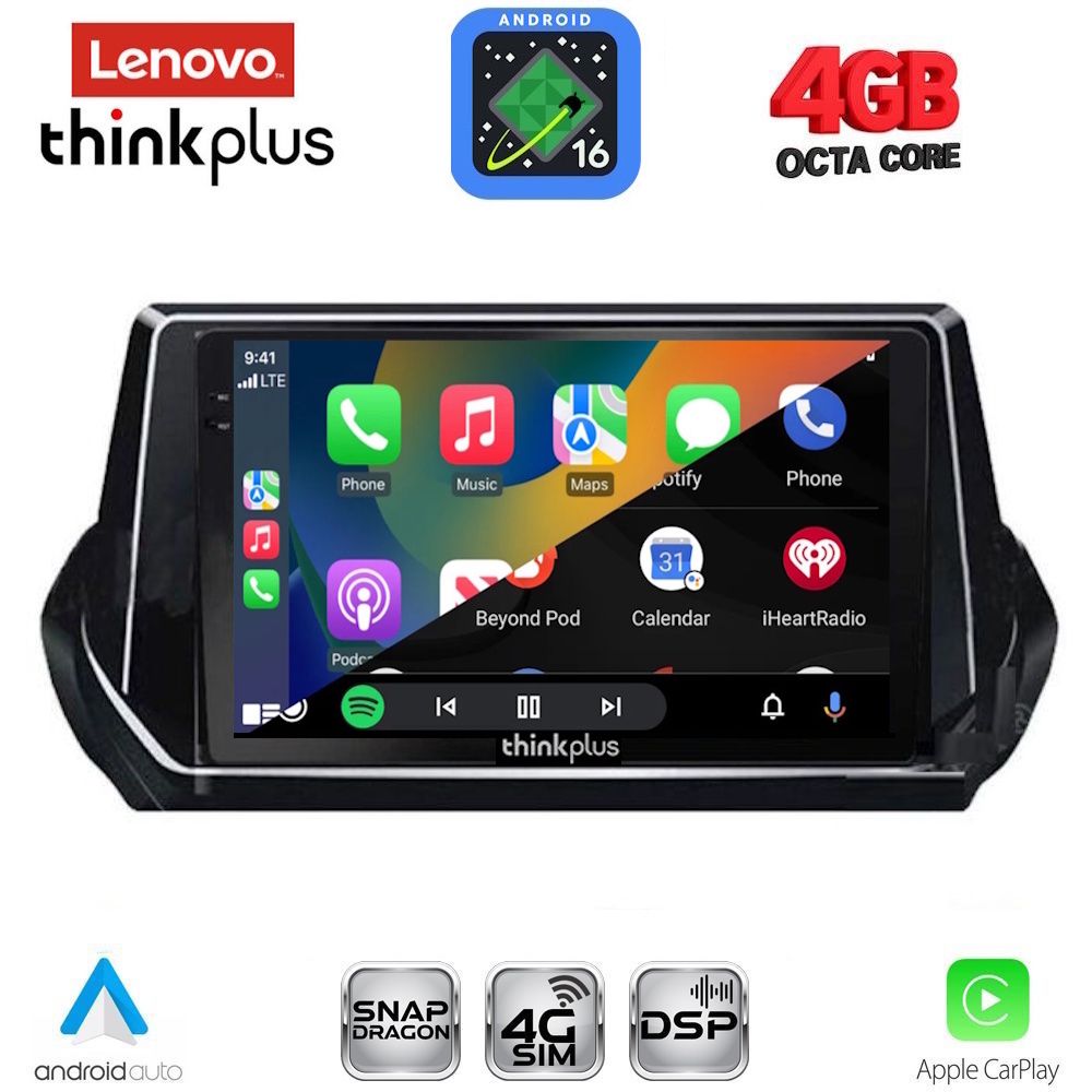 LENOVO LTG 7509_CPA (9inc) MULTIMEDIA TABLET for PEUGEOT 208 - 2008 mod. 2021-2026 LENOVO LTG 7509_CPA (9inc) MULTIMEDIA TABLET for PEUGEOT 208 - 2008 mod. 2021-2026