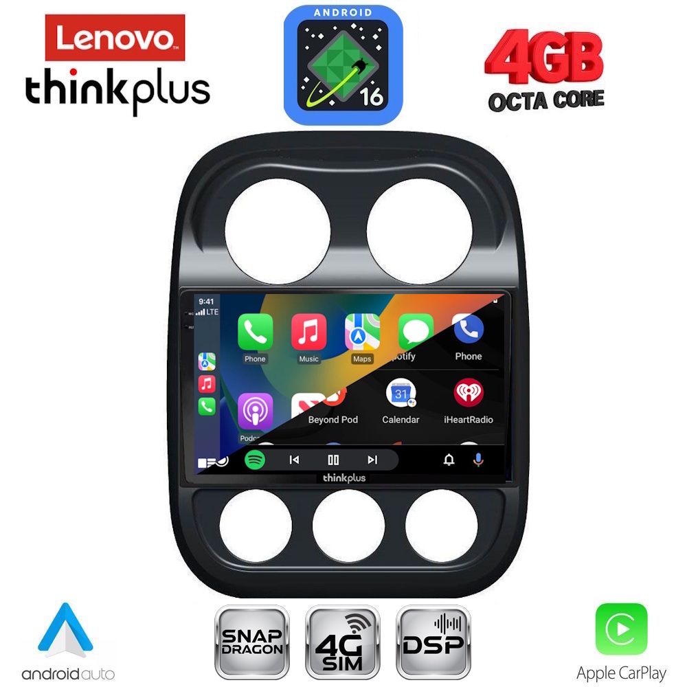 LENOVO LTG 7277_CPA (10inc) MULTIMEDIA TABLET for JEEP COMPASS – PATRIOT mod. 2007-2016 LENOVO LTG 7277_CPA (10inc) MULTIMEDIA TABLET for JEEP COMPASS – PATRIOT mod. 2007-2016